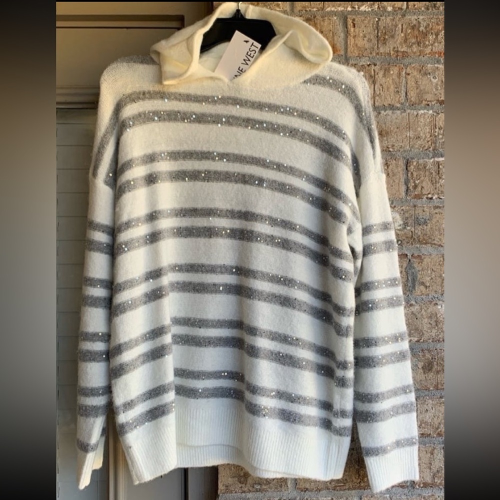 Nine West hooded sweater with sequinss